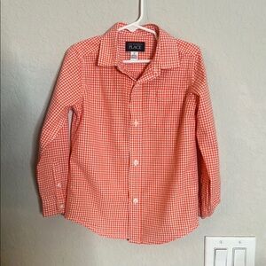 The Children's Place Orange Checkered Kids Shirt